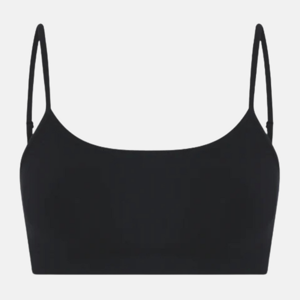 Svart BH-topp i bambu med tunn rem