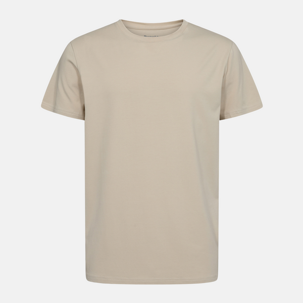 Ljus khaki t-shirt i bambu med rund hals