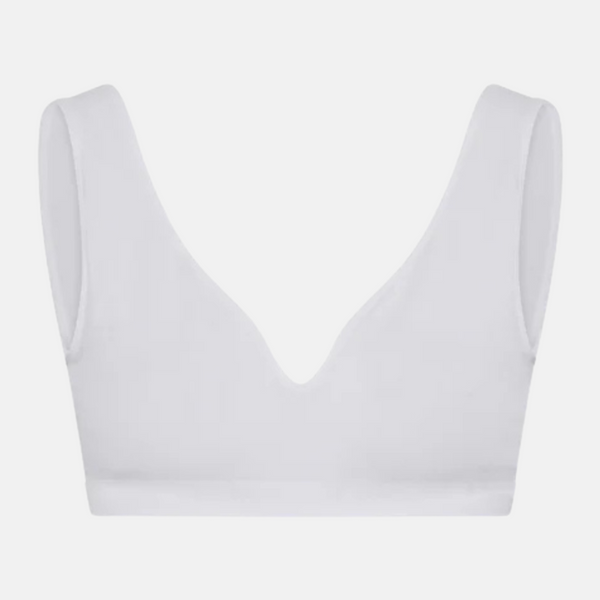 Vit BH-topp i bambu med bred rem