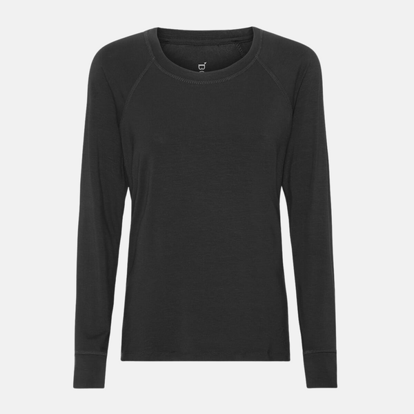 Svart långärmad lounge T-shirt i bambu i raglan
