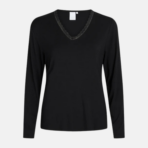 Jordan Bamboo Långärmat Nattlinne - Svart