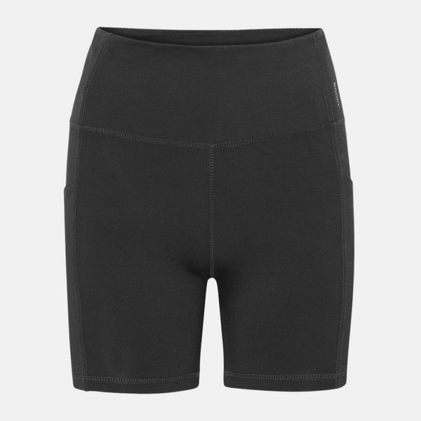 Svarta träningsshorts i bambu med hög midja 5"