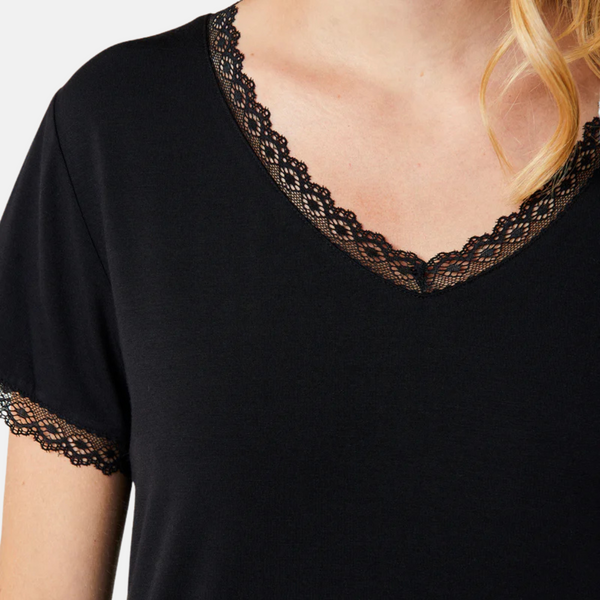 Jordan Bamboo Kortärmad Nattlinne - Svart