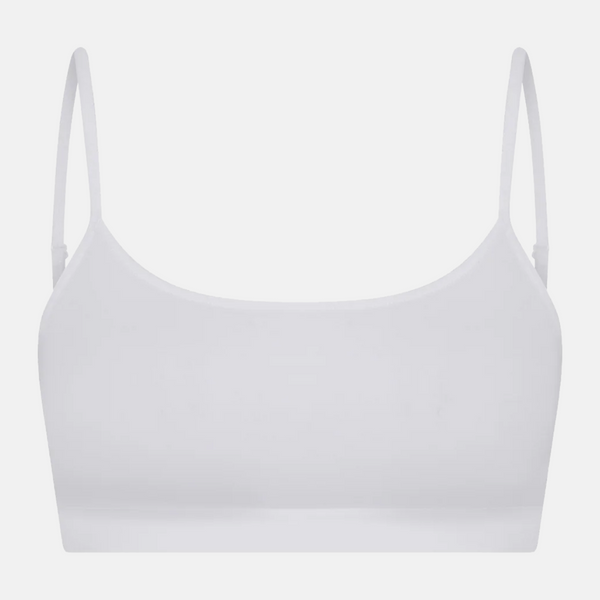 Vit BH-topp i bambu med tunn rem