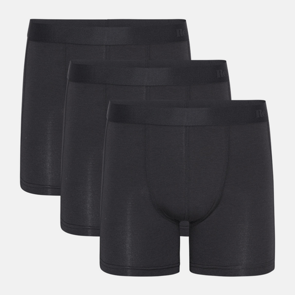 3 par svarta bambukalsonger med långa ben