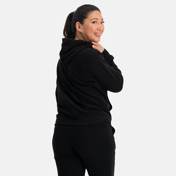 Sort bambus hoodie joggingsæt