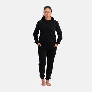 Sort bambus hoodie joggingsæt fra Bamboo Basics