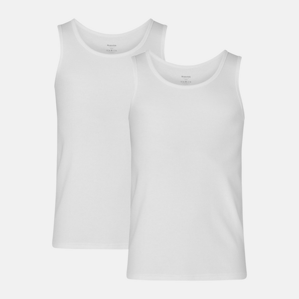 2 vita ribbade linne i bambu