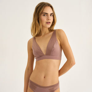 Taupe bambus trekant BH fra JBS of Denmark