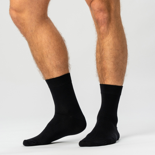 10 par svarta bambusockor med låg urringning