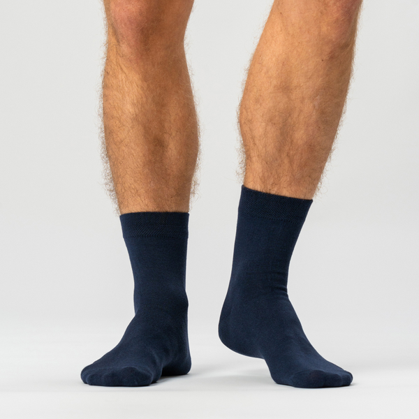 10 par bambusockor lågt skurna svarta/marinblå