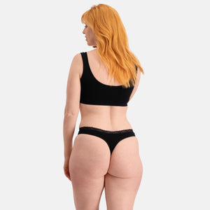 3 pak bambus g-streng trusser seamless med blonde i sort