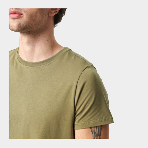 Olivgrön crew neck bambu T-shirt