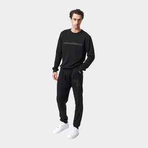 Sort bambus joggingsæt med logo fra Copenhagen Bamboo