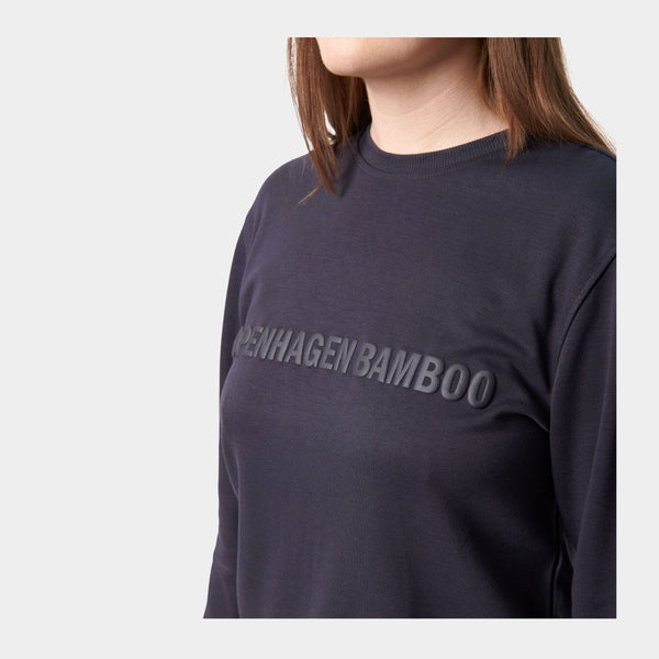 Mörkgrå bambu sweatshirt med logga