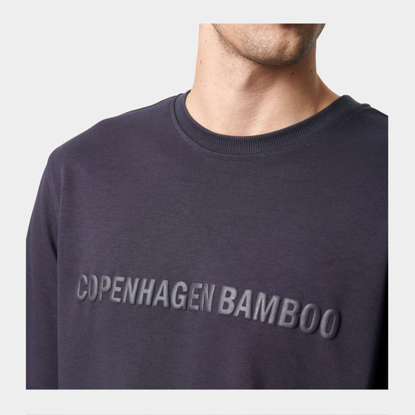 Mörkgrå bambu sweatshirt med logga