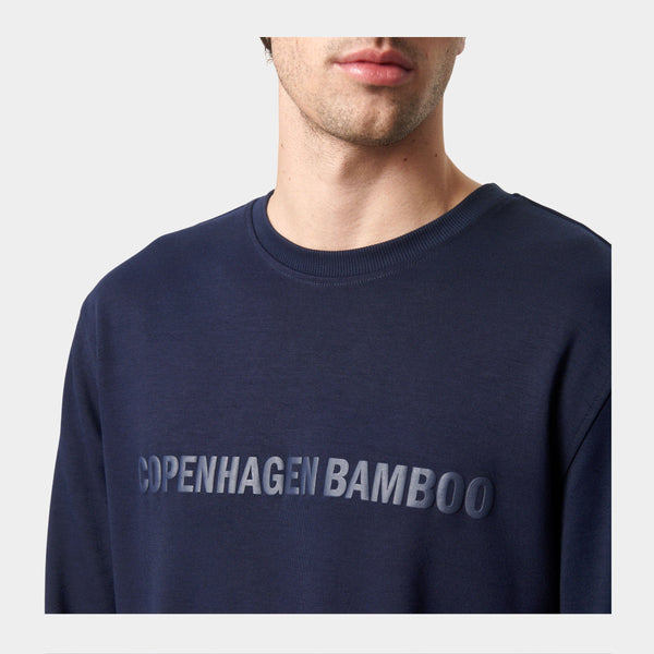 Navy bambu sweatshirt med logga