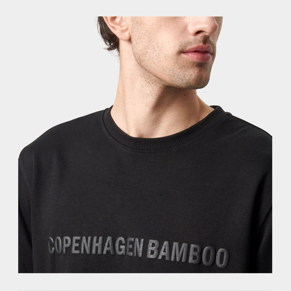 Svart bambu sweatshirt med logga