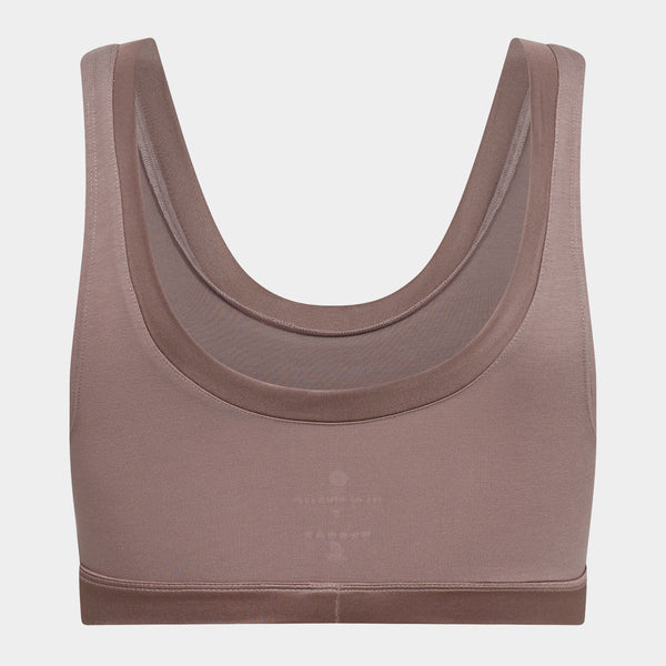 Taupe bh-topp i bambu med feminina detaljer