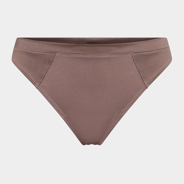 Taupe Bamboo g-string trosor med feminina detaljer