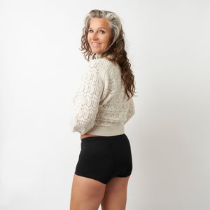 Sort menstruationstrusse Boyshort - Kraftig/nat