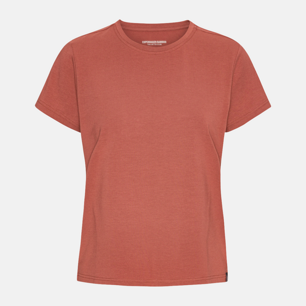 Terrakotta kortärmad bambu T-shirt