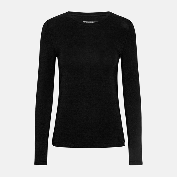 Svart långärmad t-shirt i bambu