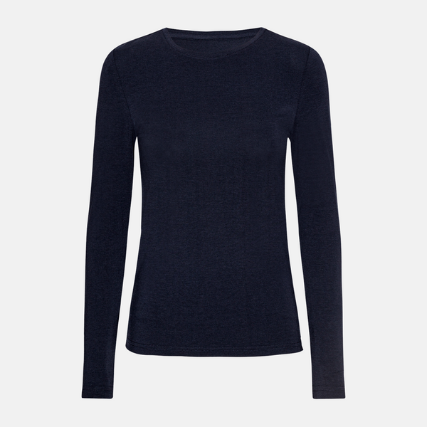 Marinblå långärmad T-shirt i bambu