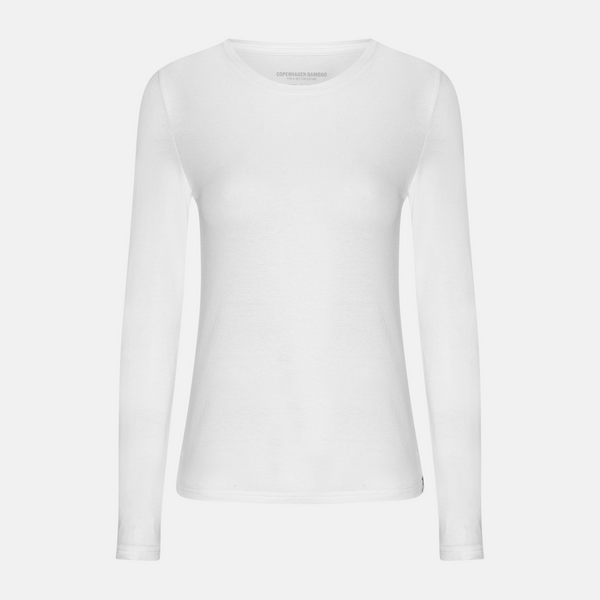 Vit långärmad t-shirt i bambu