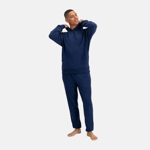 Blå bambus hoodie joggingsæt fra Bamboo Basics