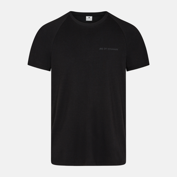 Sort crew neck bambus T-shirt med raglanærmer