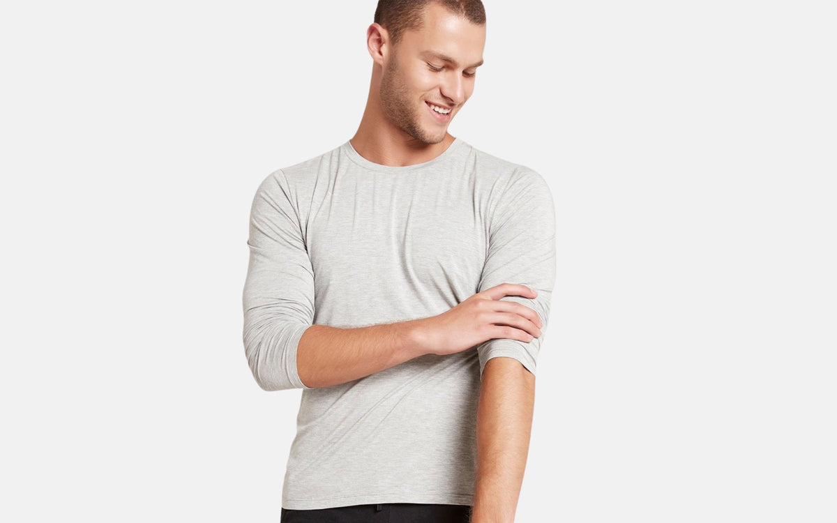Långärmad T-shirt i bambu för män