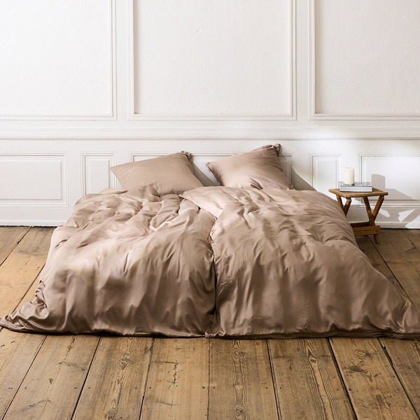 Bambus sengetøj taupe fra Nordic Weaving