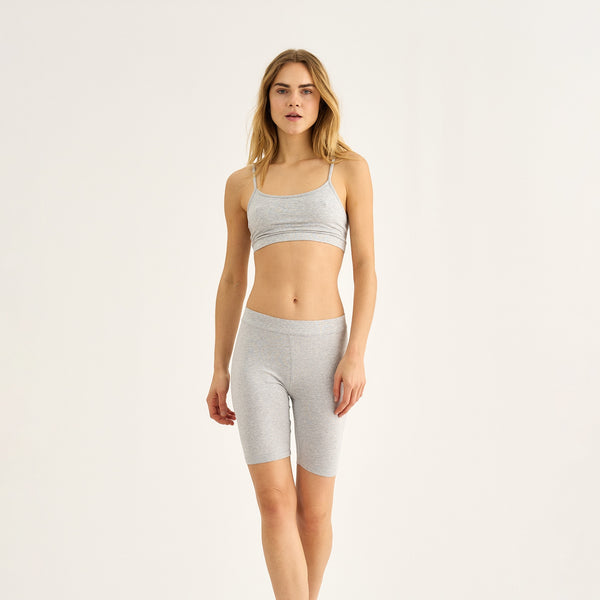 Lys grå melange bambus bike shorts fra JBS of Denmark