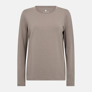 Brun langærmet bambus T-shirt