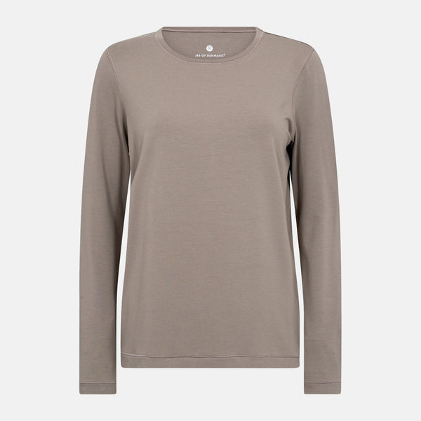 Brun langærmet bambus T-shirt