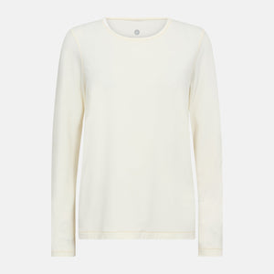 Creme langærmet bambus T-shirt