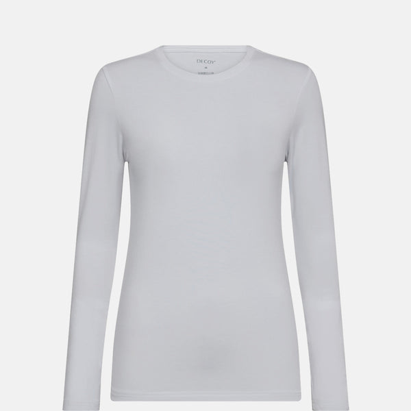 Hvid langærmet bambus T-shirt   Decoy