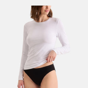 Hvid langærmet bambus T-shirt   Decoy