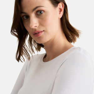 Hvid langærmet bambus T-shirt   Decoy
