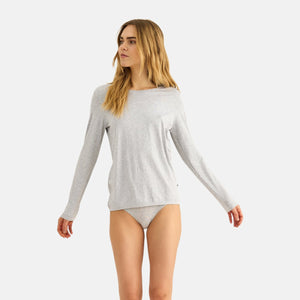 Grå langærmet bambus T-shirt fra JBS of Denmark