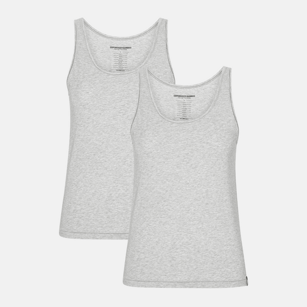 Grå bambus tank top - 2 pak