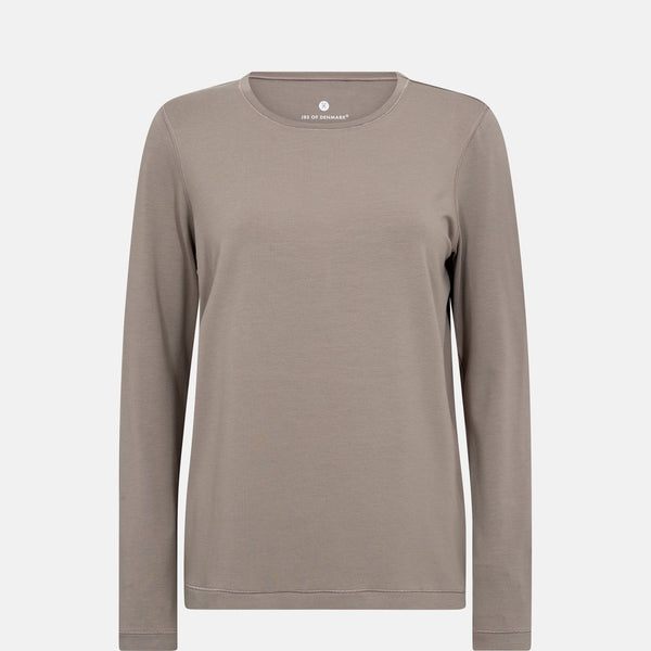 Brun langærmet bambus T-shirt