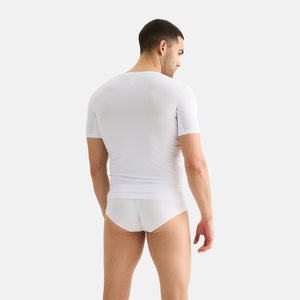 Hvid bambus anti-sved T-shirt med V-hals