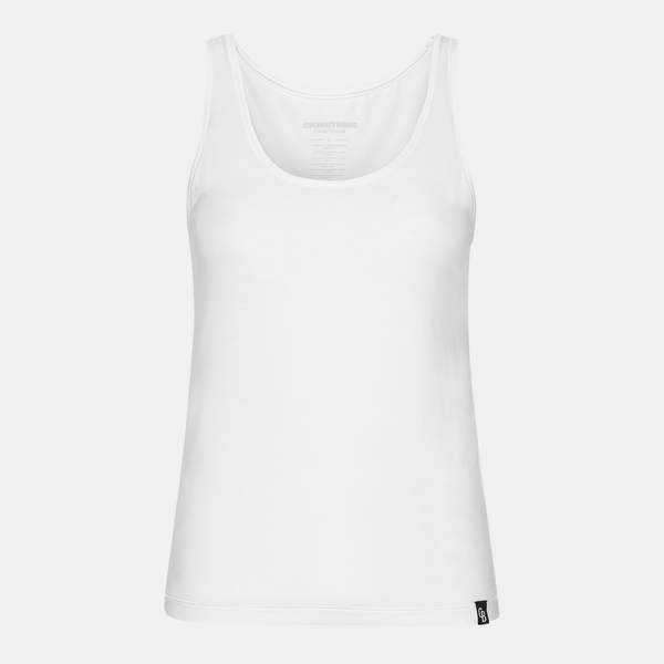 Hvide bambus tank top - 2 pak