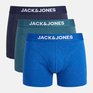 3 pak bambus underbukser i blå/petrol/navy fra Jack & Jones