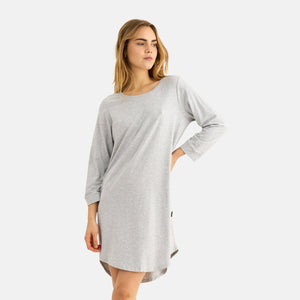 Grå langærmet bambus T-shirt kjole fra JBS of Denmark billede 2