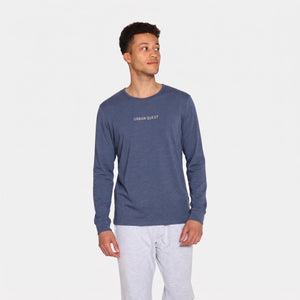 Langærmet bambus T-shirt i navy fra Urban Quest