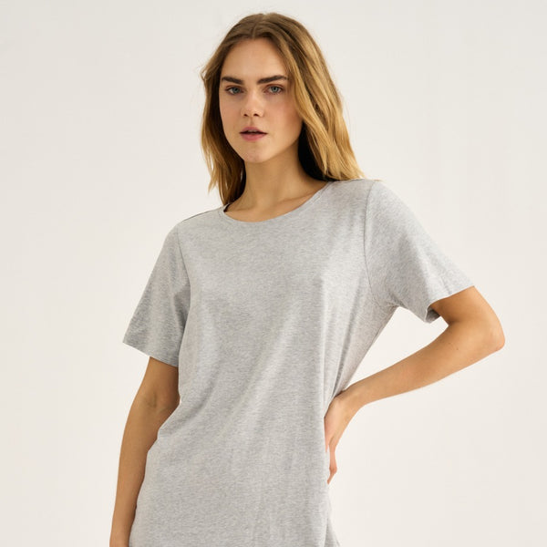 Lys grå melange bambus Big shirt