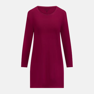 Nala Bordeaux langærmet natkjole fra Bamboo Basics